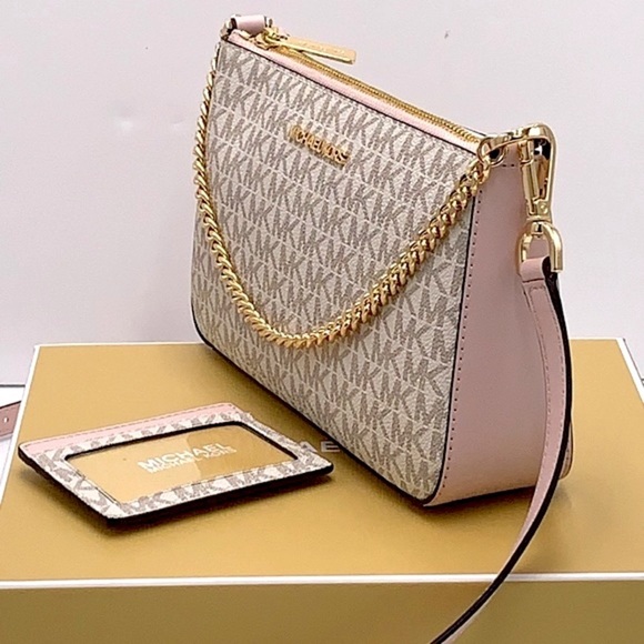 MICHAEL KORS GIFTABLE SHOULDER BAG & CARD HOLDER BOXED SET POWDER BLUSH … - Picture 7 of 16